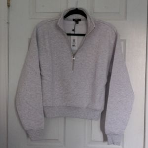 Dynamite Half Zip Crop Sweatshirt